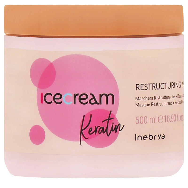 Inebrya Ice Cream Keratin — відновлююча маска з кератином, 500 мл